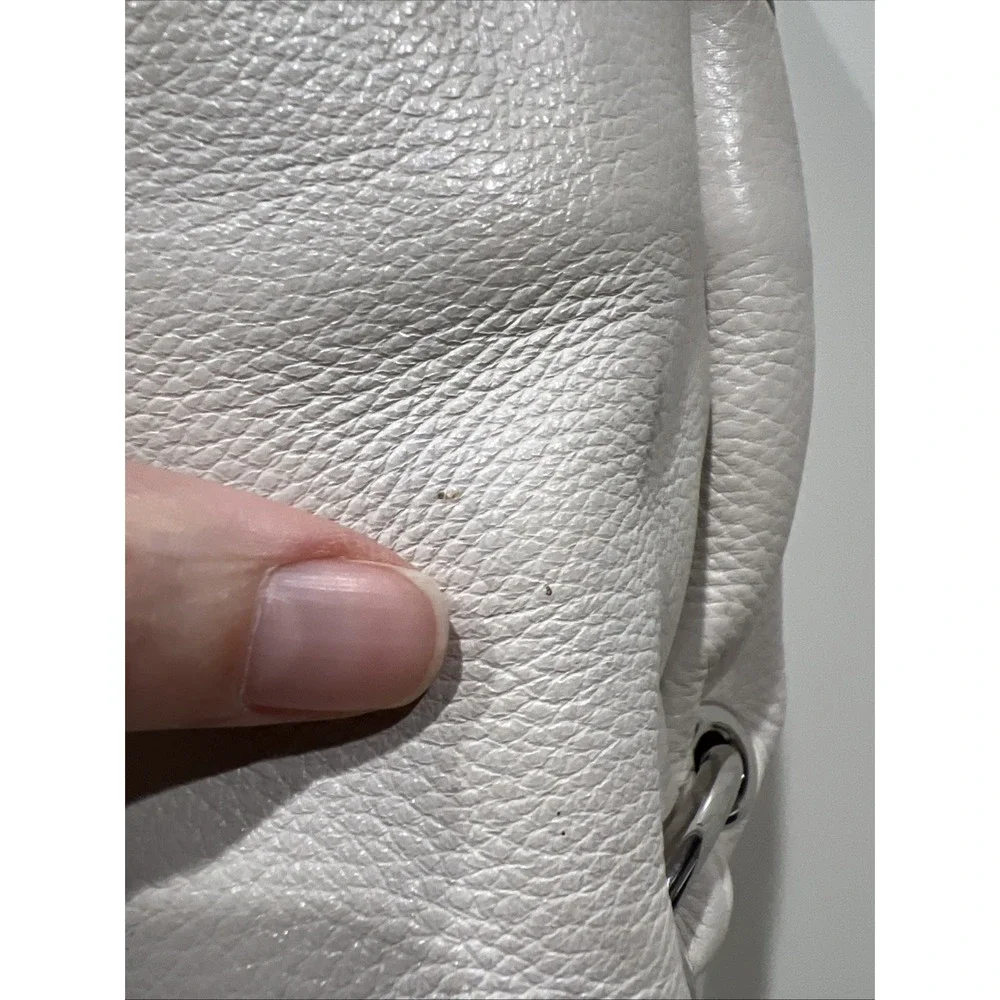 Michael Kors Layton Pebbled Leather Shoulder Bag Hobo Cream Large Designer Boho‎